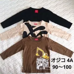 OJICO 4A 90～100 長袖Tシャツ 3枚セット まとめ売り 近鉄火の鳥