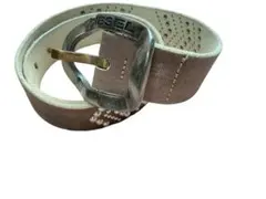 DIESEL スタッズ付きブラウンレザーベルトサイズ　80