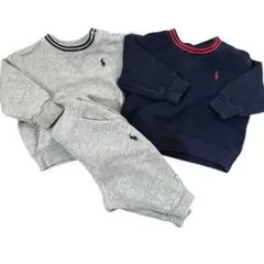 【再値下げ】ラルフローレン6M ３枚セットトレーナー ズボンセットアップ裏起毛