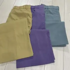 GU カラーパンツ　カジュアルワイドパンツ3点セット　XL