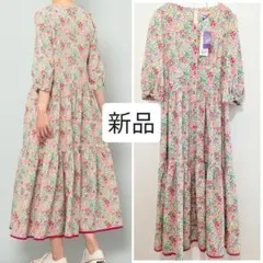【新品】5万　トッカ　リバティ　フラワーティアード　ロングワンピースのサムネイル