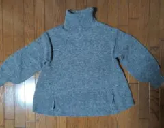 earth music&ecology グレー タートルネック　ニット