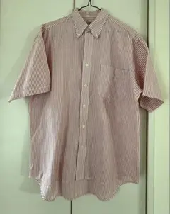 UNIQLO 半袖 B.D シャツ Lサイズ　赤白ストライプ