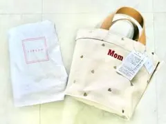 新品未使用 LUDLOW リップ刺繍 レザートリム キャンバストートバッグ
