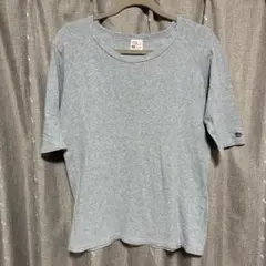 y091512 クリフメイヤー　Tシャツ　グレー　五部袖　無地　L
