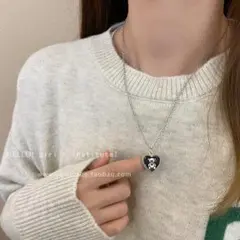 ベア ハートネックレス ペンダント クマ アクセサリー シルバー チェーン