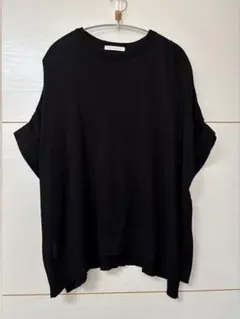 アメリカンホリック サイド スリット ニット プルオーバー ブラック