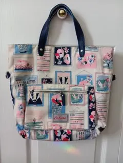 キャスキッドソン 花柄と絵画風景プリント リバーシブルショルダーバッグ