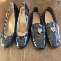 黒エナメルローファー ハイヒールまとめ売り