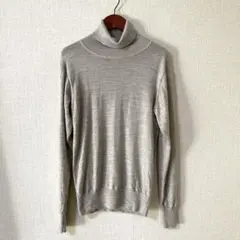 無印良品 首のチクチクを抑えたタートルネックセーター オートミール XSサイズ