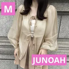 本日限定値下げ試着のみ ジュノア 2WAYシアーボリュームスリーブ ブラウス Mのサムネイル