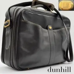 dunhill ダンヒル メンズ ロゴ金具 レザー 2way ビジネスバッグ 黒