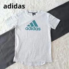 adidas　アディダス Tシャツ グレー ビッグロゴ 160 キッズ　スポーツ