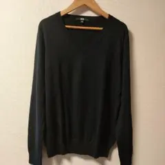 UNIQLO カシミア混Vネックセーター 　XL　ブラック
