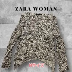 ZARA WOMAN ヒョウ柄 カットソー 変形ヘム M