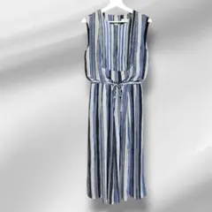 LAGUNAMOON　ラグナムーン　ランダムストライプノースリーブパンツドレス