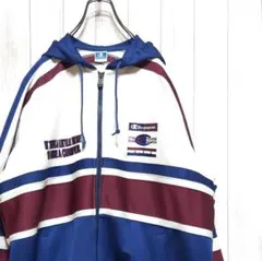 古着　超希少　入手困難　チャンピオン　総刺繍ジップアップパーカー　Ｌサイズ