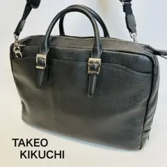 TAKEO KIKUCHI ビジネスバッグ ブラウン 2WAY レザー A4収納 - メルカリ