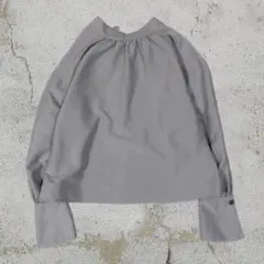 トップス　ブラウス　レディース　グレー　長袖　古着　vintage