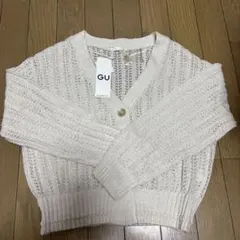 【タイムセール】GU カーディガン 長袖 透かし編みカーディガン ジーユー guのサムネイル