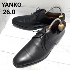 YANKO ヤンコ　プレーントゥ　ビジネスシューズ　ブラック　スペイン製　外羽根のサムネイル