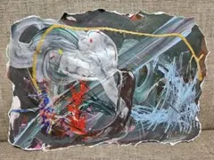 抽象画 多色 アクリル絵具