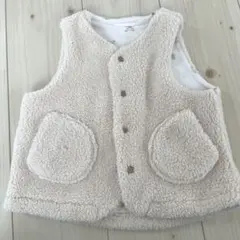 アイボリー ボア ベスト 100cm