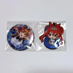 ウマ娘 ダイワスカーレット グッズセット 缶バッジ ラバーキーホルダー