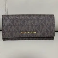MICHAEL KORS ロゴ入り長財布 ブラウン