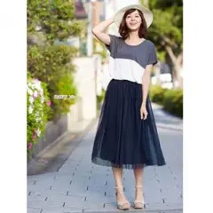 （ブラック）チュールスカートF