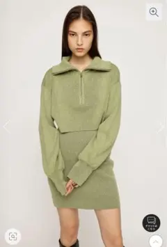 SLY BIG COLLOR ZIP UP 2P ショートワンピース