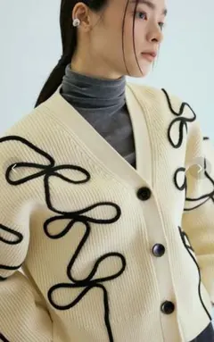 美品　ADAM ET ROPE' FEMME　アダムロペ　ニットカーディガン