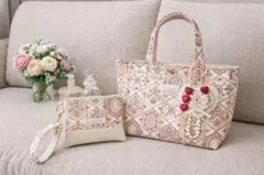 【せいらん様専用】インド刺繍　リバティ　トートバッグ　ポーチ　バッグチャーム