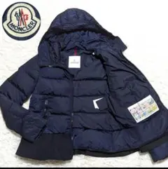 美品　モンクレール　ジャケット　ブルゾン　フリル　ロゴ　ジップ　ネイビー　紺 モンクレール MONCLER 1A736 00 C0438 ジャケット レディース