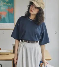 モノマート✴︎Tシャツ　配色ステッチ オーバーサイズ 半袖Tシャツ