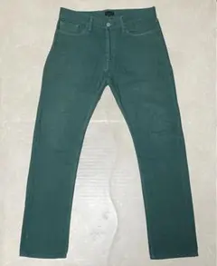 ビームス BEAMS カラーデニム グリーン ストレート Mサイズ