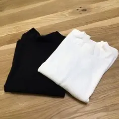 UNIQLO ヒートテック長袖トップス 白 黒 2枚セット 110