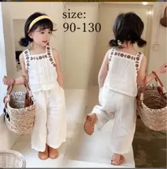 韓国子供服　セットアップ　ナチュラル　レトロ　ツーピース