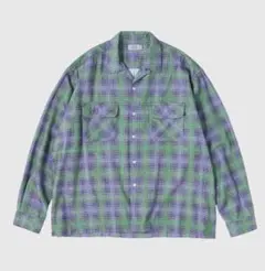 Printed Plaid Flannel Open Collar Shirtのサムネイル