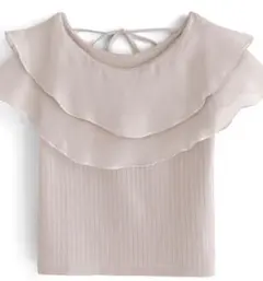 【GRL】タグ＆外袋付き☆シアーダブルフリルカラーリボントップス[gf52]