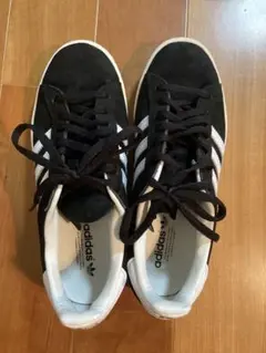 adidas CAMPUS スニーカー ブラック ホワイト - メルカリ