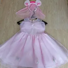 ディズニー ミッキー耳 カチューシャ 王冠付き　ハロウィン　オーロラ姫　ドレス