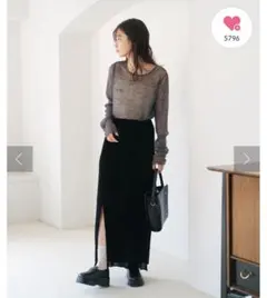 Kastane チュールベロアスカート