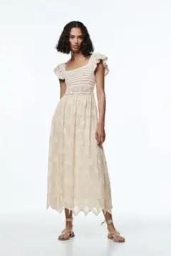 zara limlted edition クロシェニット レースコンビワンピース