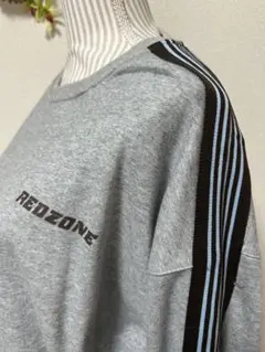 新品未使用、REDZONE ライン入りグレー スウェット トレーナー、L