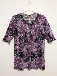 本日値下　馬里邑　カトリン　花柄　カットソー 麻