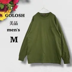 美品【GOLOSH】 メンズ　長袖　カットソー　Mカーキ　♦︎ 春　ストレッチ