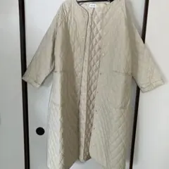 Libra Cue キルティングロングコート オフ