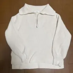GLOBAL WORK アイボリー ハーフジップ　セーター