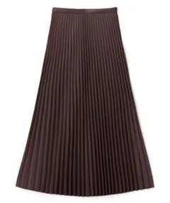 GRL ブラウン フェイクレザー プリーツロングスカート